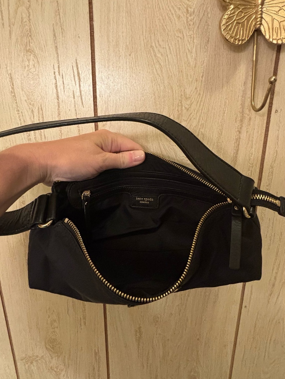 kate spade Black Mini Shoulder Bag with Gold Accent - Picture 4 of 5